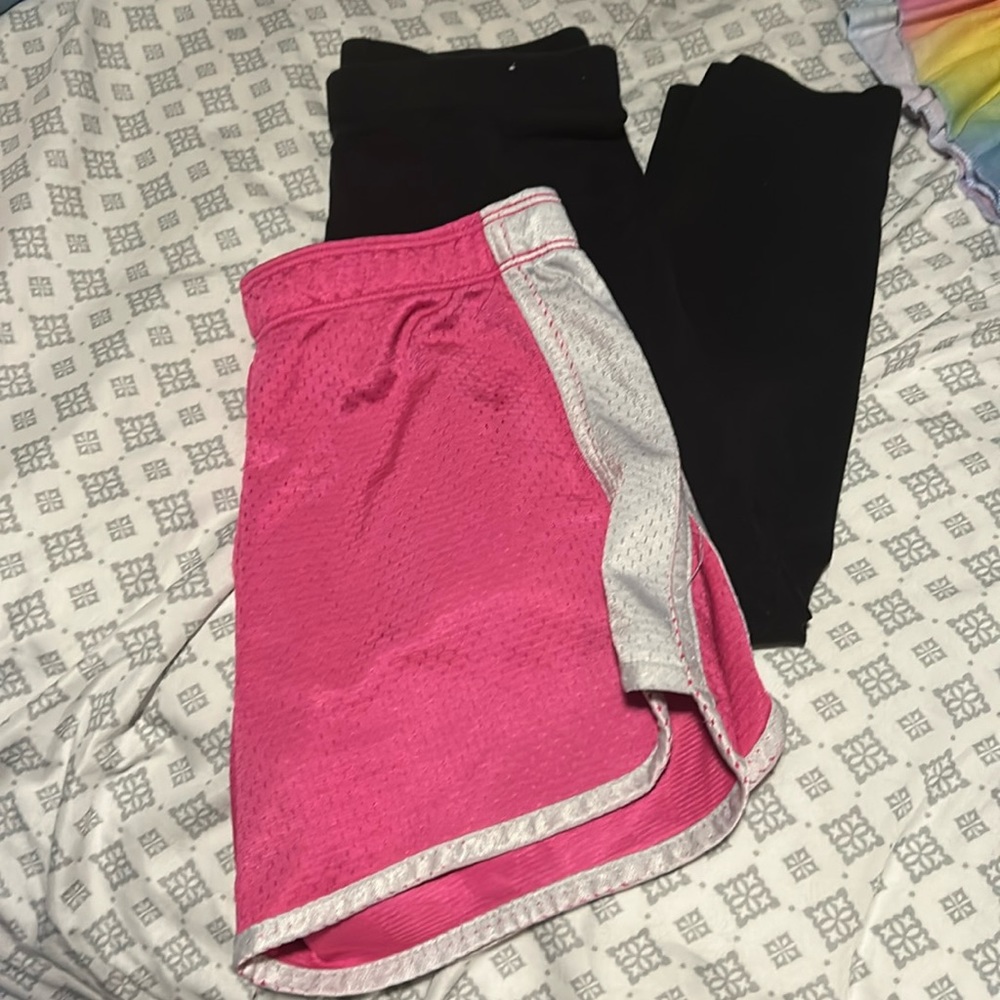 2 Pairs of Girls Leggings / Shorts - Medium / 8